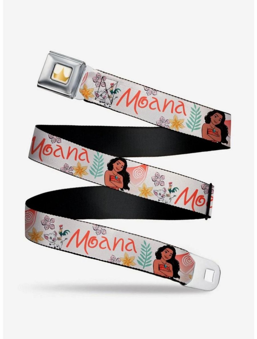 Accessories * | Boxlunch Disney Moana With Pua And Hei Hei Sail Youth Seatbelt Belt