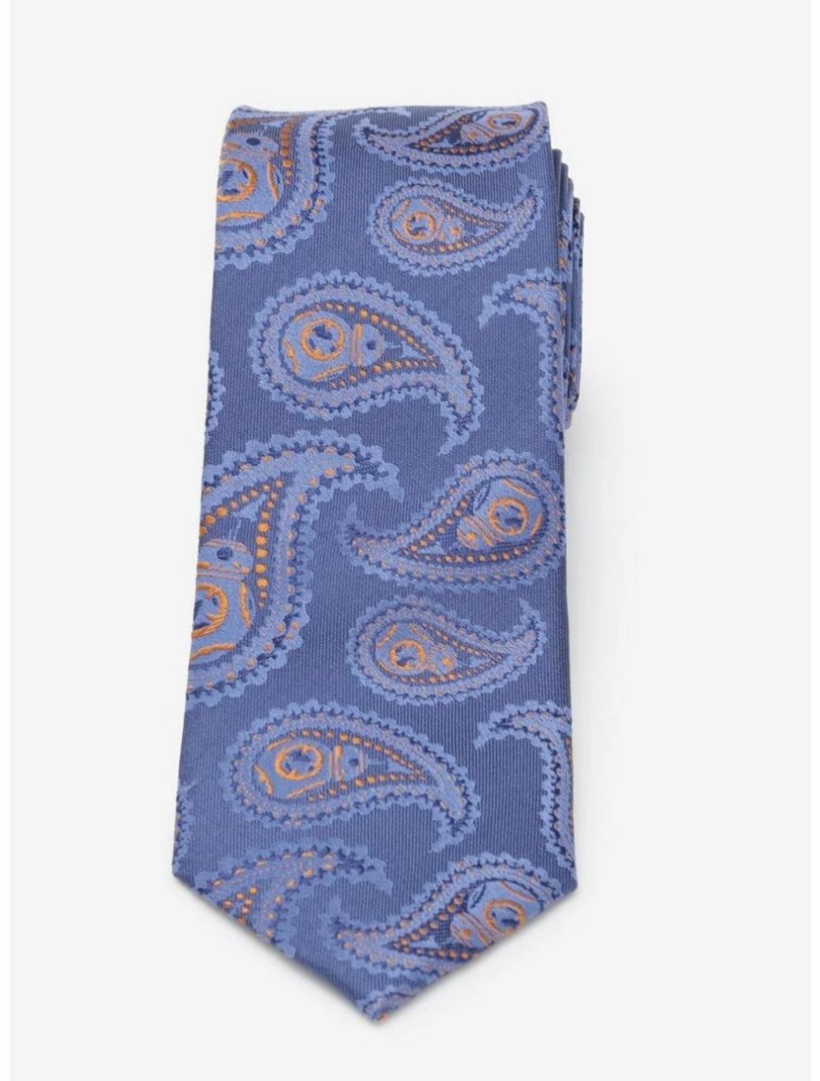 Accessories * | Boxlunch Star Wars Bb-8 Paisley Blue Silk Youth Tie