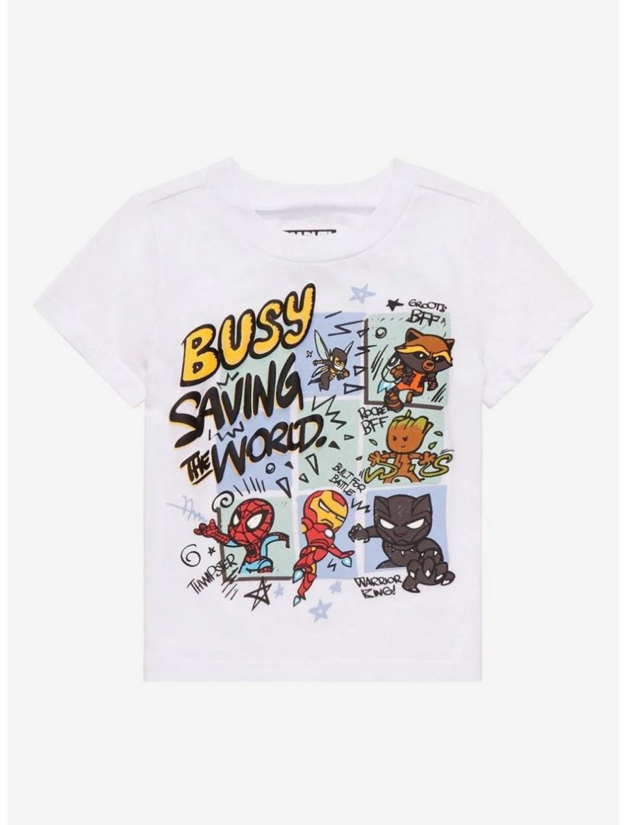 Toddler * | Boxlunch Marvel Superheroes Busy Saving The World Toddler T-Shirt