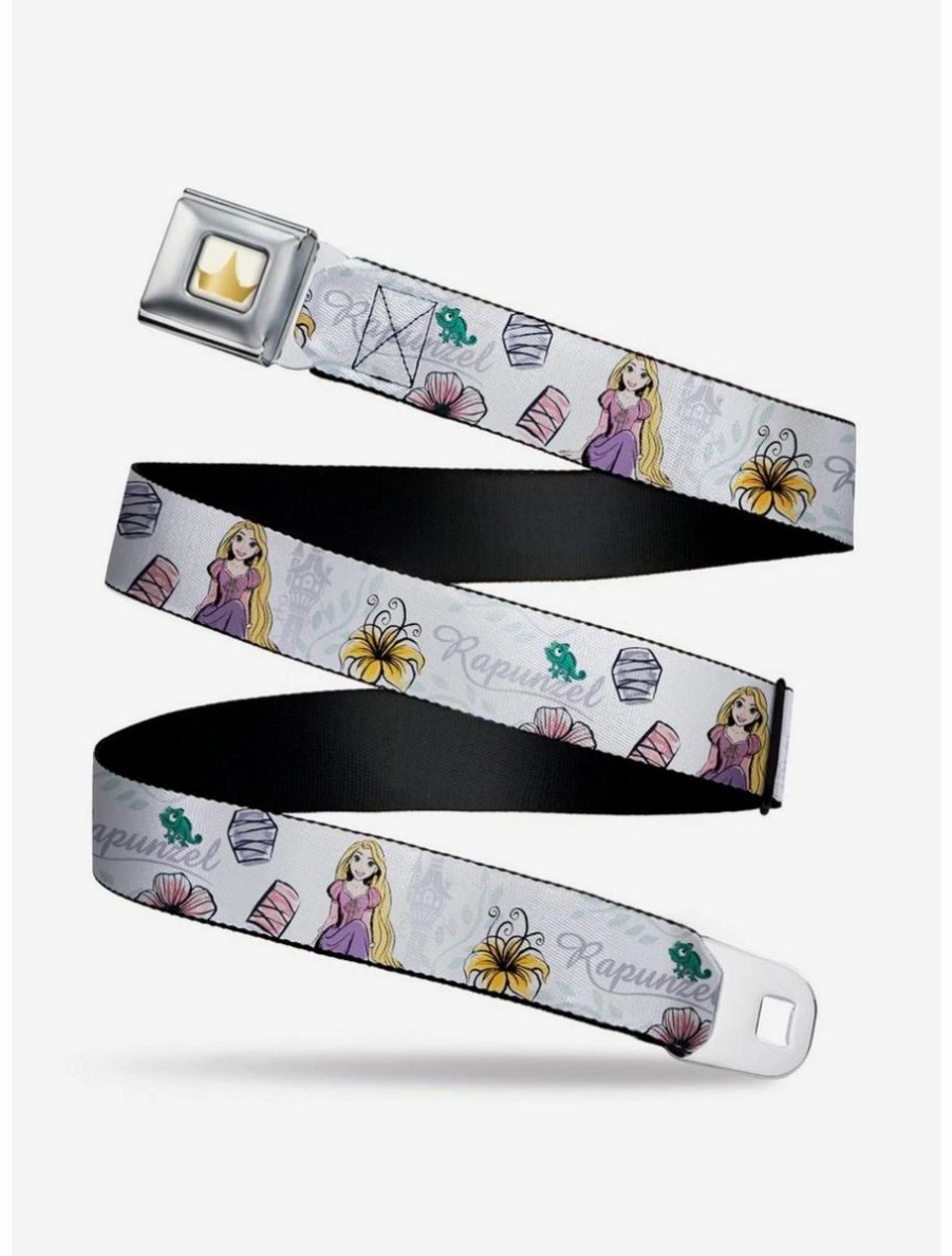 Accessories * | Boxlunch Disney Tangled Rapunzel Castle With Pascual Floral Youth Seatbelt Belt