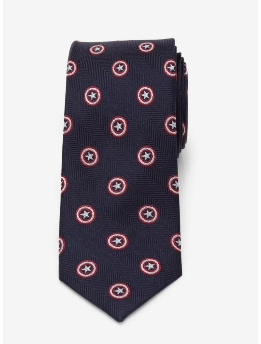 Accessories * | Boxlunch Marvel Captain America Shield Youth Tie