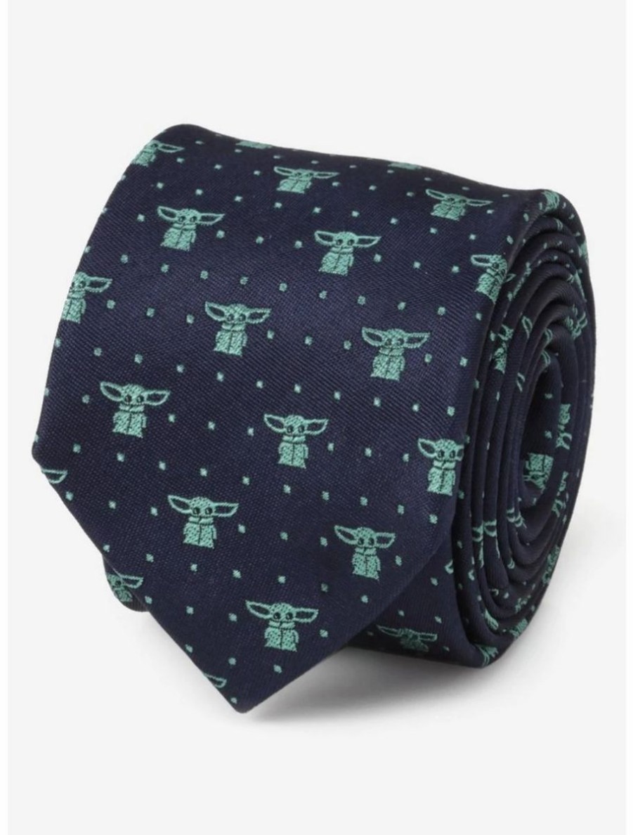 Accessories * | Boxlunch Star Wars The Mandalorian The Child Dotted Navy Youth Tie