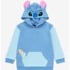 Toddler * | Boxlunch Disney Lilo & Stitch Stitch Color Block Eared Toddler Hoodie