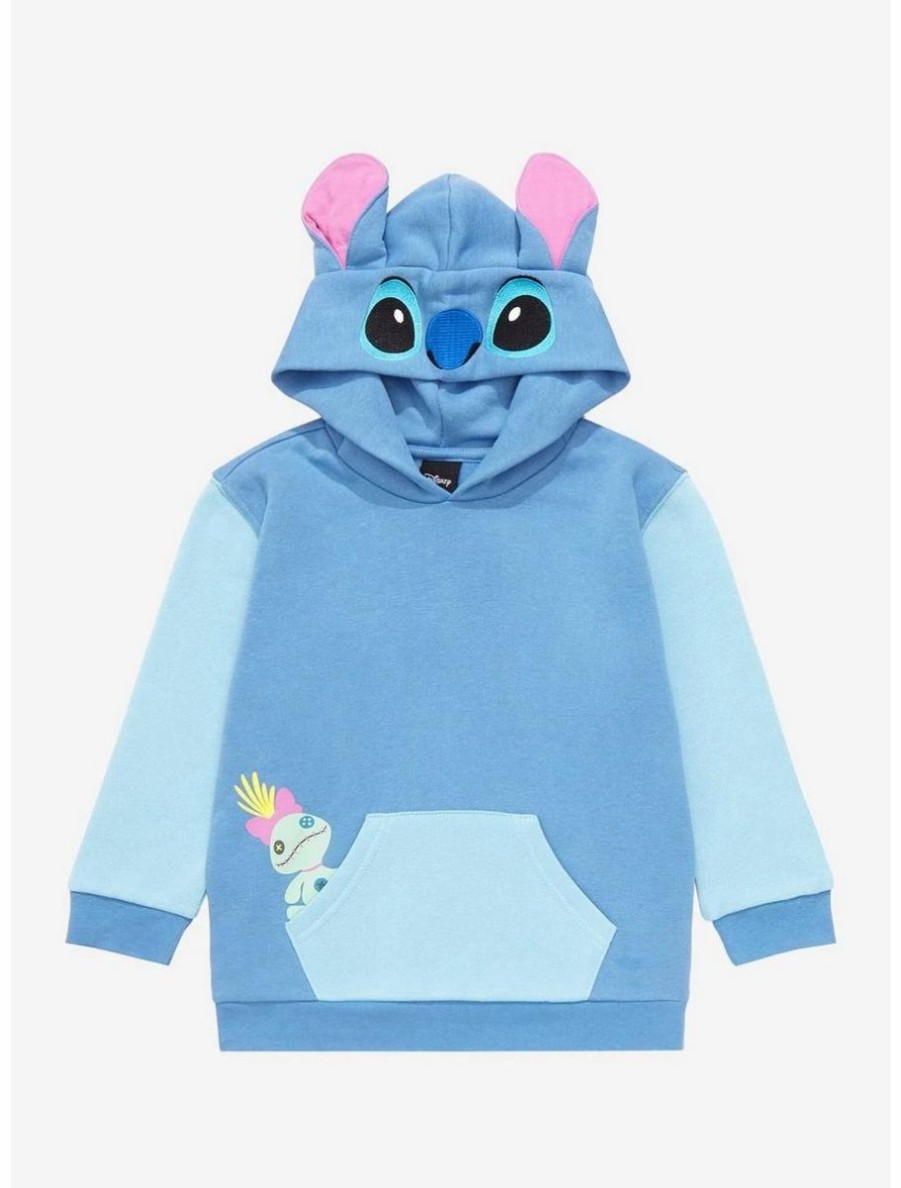 Toddler * | Boxlunch Disney Lilo & Stitch Stitch Color Block Eared Toddler Hoodie