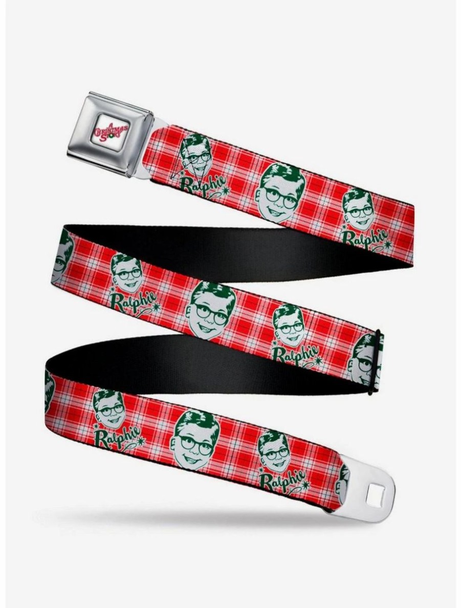 Accessories * | Boxlunch A Christmas Story Ralphie Plaid Youth Seatbelt Belt