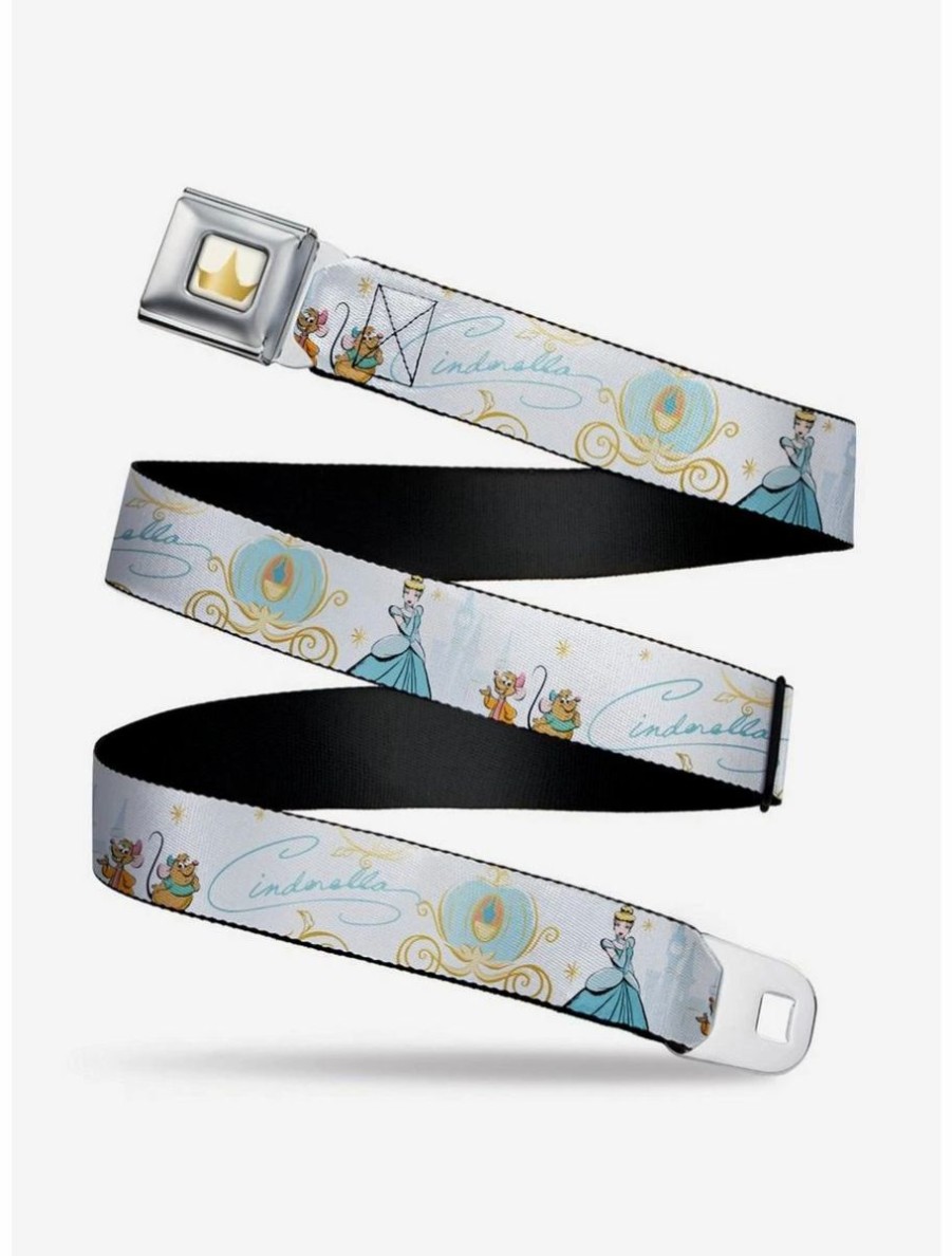 Accessories * | Boxlunch Disney Cinderella Pumpkin Coach And Mice Youth Seatbelt Belt