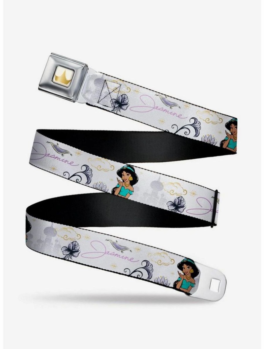 Accessories * | Boxlunch Disney Aladdin Jasmine Palace Flowers Youth Seatbelt Belt