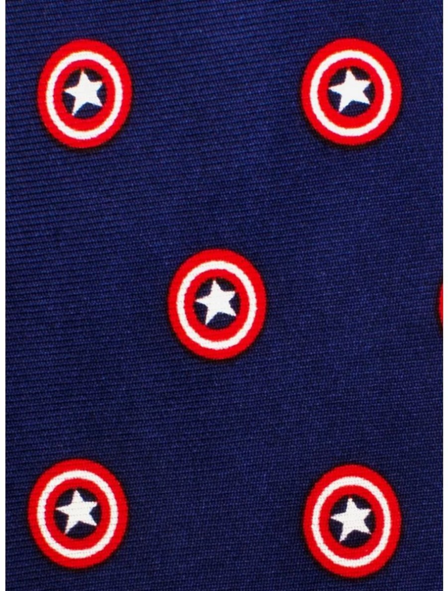 Accessories * | Boxlunch Marvel Captain America Shield Youth Zipper Tie